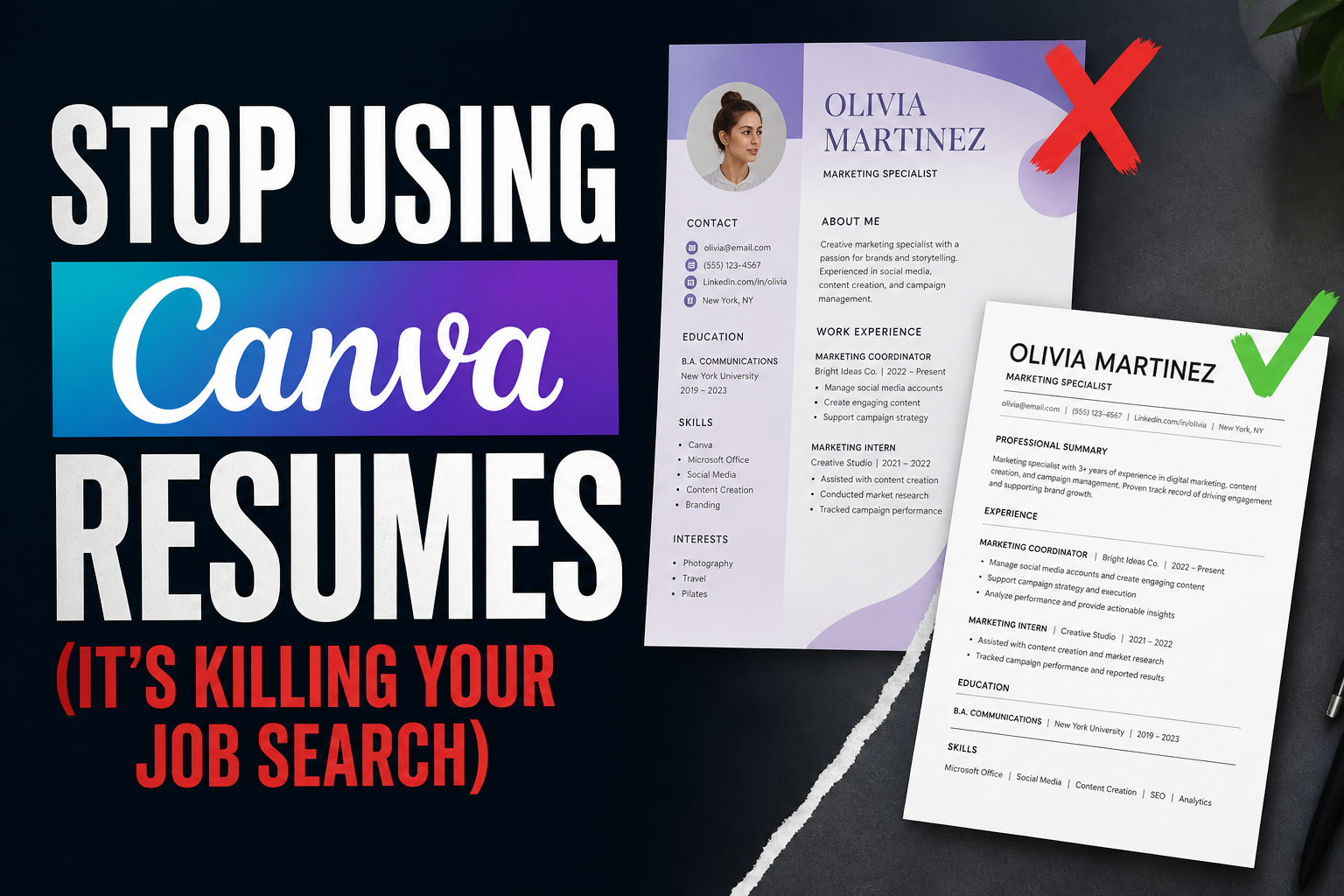 Stop using Canva CVs